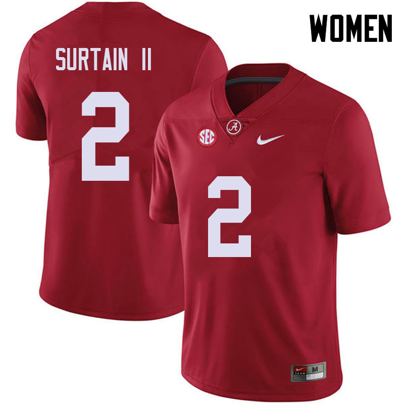Alabama Crimson Tide Women's Patrick Surtain II #2 Red NCAA Nike Authentic Stitched 2018 College Football Jersey PJ16F53VD
